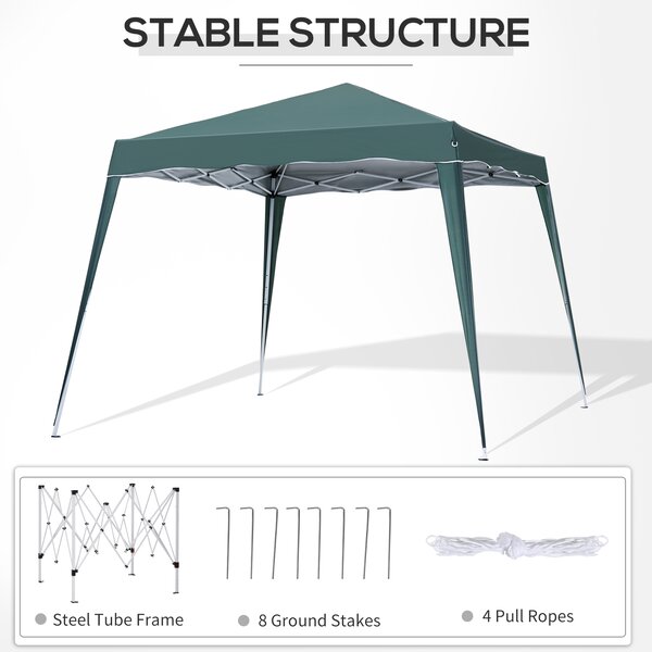 Outsunny Spacious Pop-Up Gazebo Tent, 3x3m, Quick Setup for Garden and Outdoor Use, Green
