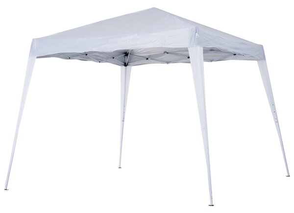 Outsunny 3 x 3 m Slant Leg Pop Up Canopy Tent with Carry Bag, Height Adjustable Party Shelter for Outdoor Events, Garden, Patio, White Aosom UK