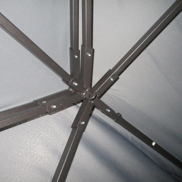 Outsunny 3 x 4m Curtain Gazebo, Curtains Pergola with Aluminium Frame, Nets and Curtains, Dark Grey Aosom UK