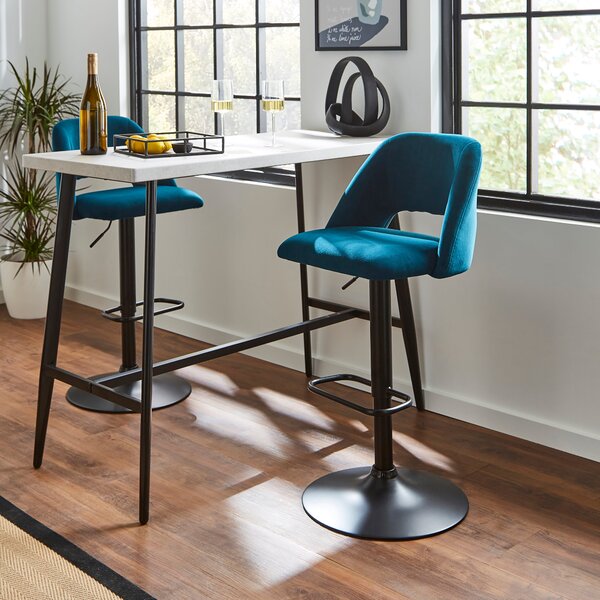 Jonas Adjustable Height Bar Stool, Velvet