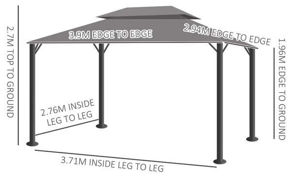 Outsunny 3 x 4m Retractable Roof Gazebo, Metal Garden Pergola with Canopy Shelter, Nets and Curtains for Garden and Deck, Light Grey Aosom UK