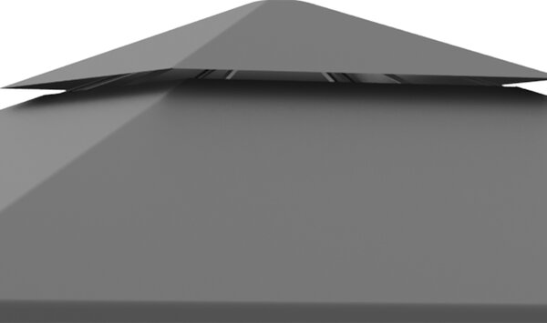 Outsunny 3 x 3m Outdoor Garden Steel Gazebo with 2 Tier Roof, Patio Canopy Marquee Patio Party Tent Canopy Shelter Vented Roof Decorative Frame - Grey