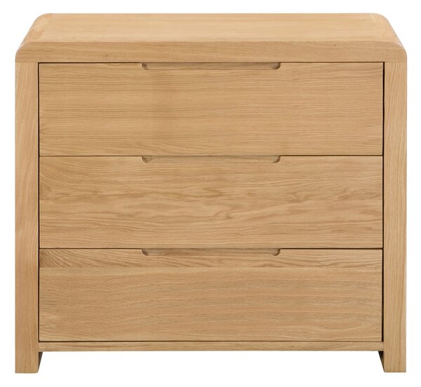 Curve 3 Drawer Chest, Oak