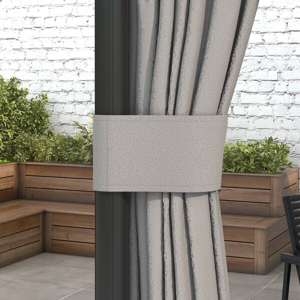 Outsunny 3 x 3m Outdoor Shelter, Garden Pavilion with 2 Tier Roof, Netting and Curtains, Light Grey Aosom UK