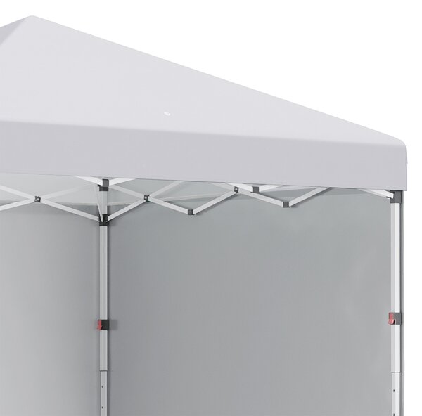 Outsunny 3 x 3m Metal Frame Gazebo, Portable Pop Up Gazebo with 2 Sidewalls, Leg Weight Bags & Carry Bag for Garden Aosom UK
