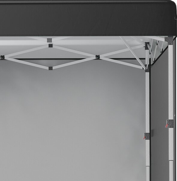 Outsunny 3 x 3m Metal Frame Gazebo, Pop Up Event Shelter with 2 Sidewalls, Weight Bags and Wheeled Bag, Black Aosom UK
