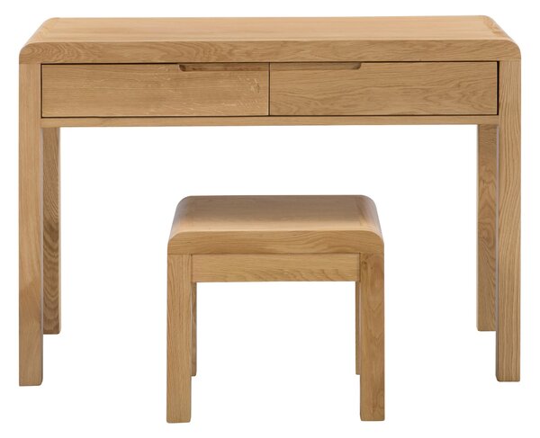 Curve 2 Drawer Dressing Table Set, Oak