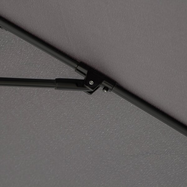 Outsunny Garden Parasol, 2.7M Patio Sun Umbrella, Tilt Shade Shelter Canopy with Aluminium Frame, Charcoal Grey Aosom UK