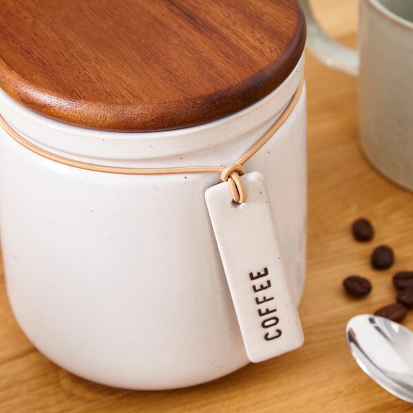 Elements Cream Speckled Hang Tag Coffee Canister