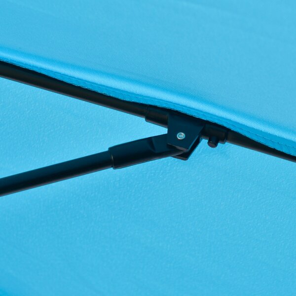 Outsunny 2.6M Patio Sun Umbrella with Tilt, Crank, 8 Ribs Aluminium Frame, Shade Shelter Canopy, Blue Aosom UK