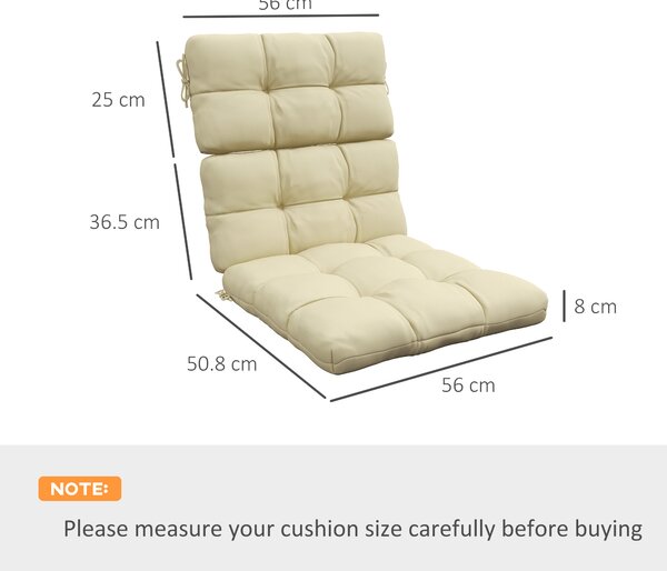 Outsunny Cushion Refresh: Beige Seat & Backrest Set for Patio Chair Comfort Aosom UK