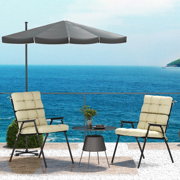 Outsunny Cushion Refresh: Beige Seat & Backrest Set for Patio Chair Comfort Aosom UK