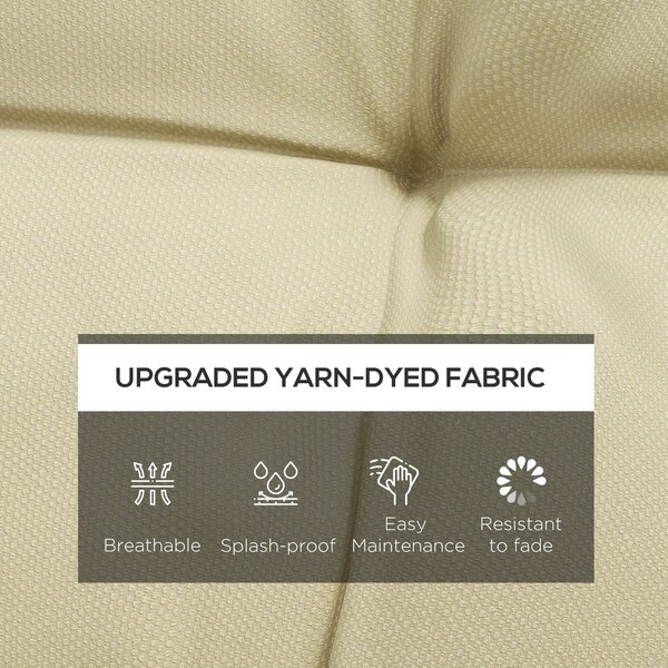 Outsunny Cushion Refresh: Beige Seat & Backrest Set for Patio Chair Comfort Aosom UK