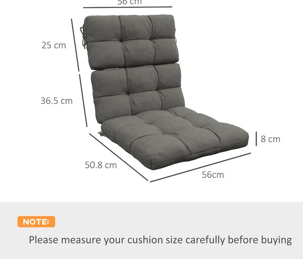 Outsunny Chair Cushion Set: Backrest & Seat Pads with Ties, Charcoal Grey Aosom UK