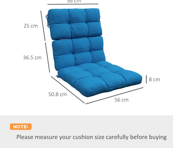 Outsunny Garden Seating Comfort: Plush Turquoise Cushions with Backrest Ties for Patio Bliss Aosom UK