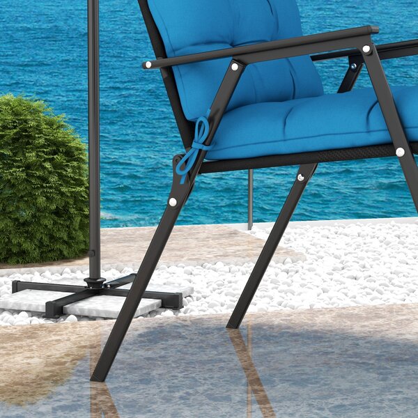 Outsunny Garden Seating Comfort: Plush Turquoise Cushions with Backrest Ties for Patio Bliss Aosom UK