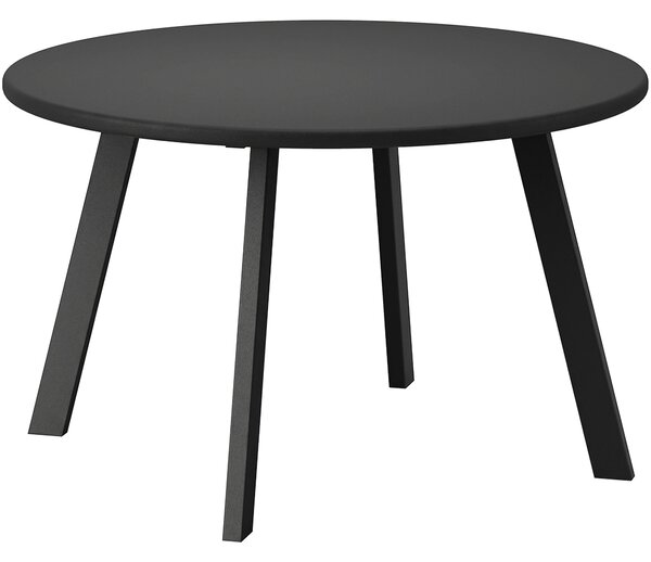 Outsunny 70cm Round Coffee Table, Outdoor Garden Table with Non-Slip Foot Pads and Metal Frame for Garden, Terrace, Balcony, Living Room, Black