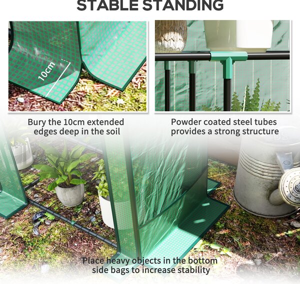 Outsunny Three-Tier Mini Greenhouse - Green