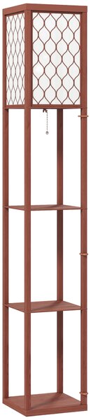 HOMCOM Three-Shelf Standing Lamp - Brown/White