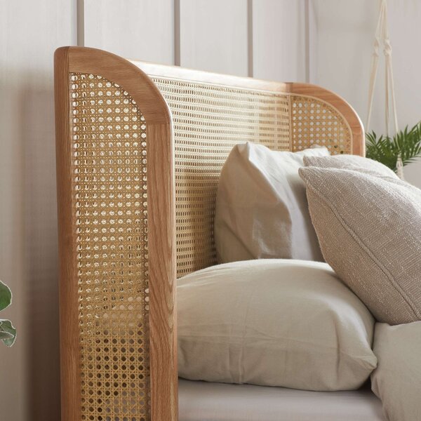 Astrid Rattan Bed Frame, Oak