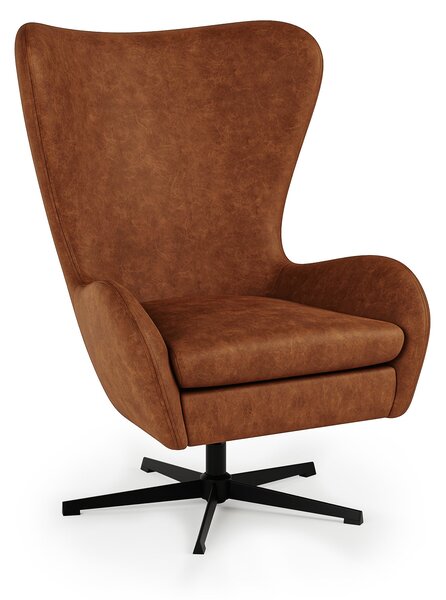 Kuvert Faux Leather Swivel Chair, Tan