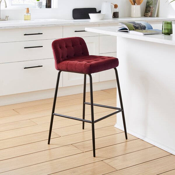 Bodie Counter Height Bar Stool, Velvet