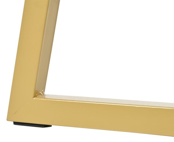 Modern Round Dining Table with Marble Pattern and Gold Metal Frame, Multi-Purpose Design for Apartments, 80L x 80W x 75H cm, Gold+White Aosom.UK