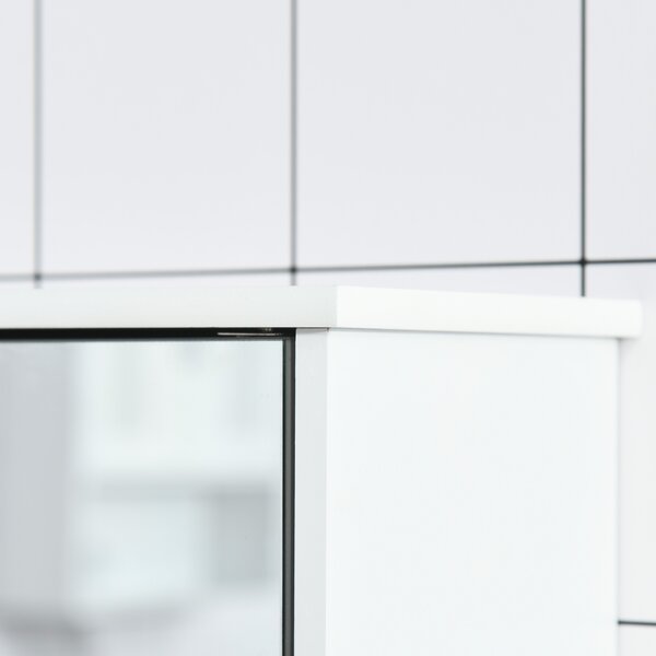 Kleankin Wall-Mounted Bathroom Cabinet: Double Door Storage with Adjustable Shelf, Space-Saving Grey Organiser Aosom UK