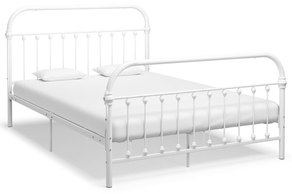 Bed Frame without Mattress with Headboard White 160x200 cm Metal