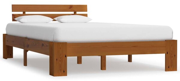 Bed Frame without Mattress Honey Brown 120x200cm Solid Wood Pine