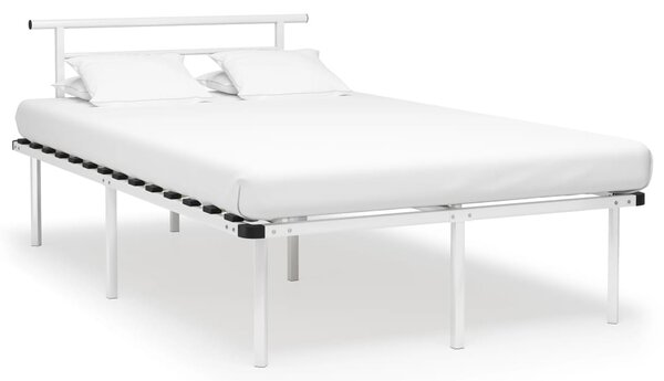 Bed Frame without Mattress White Metal 120x200cm