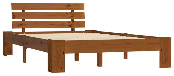 Bed Frame without Mattress Honey Brown 120x200cm Solid Wood Pine