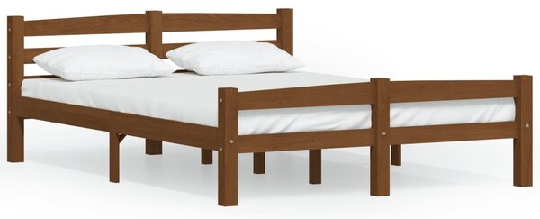 Bed Frame without Mattress Honey Brown Solid Pinewood 120x200 cm