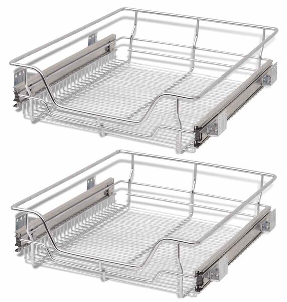 Pull-Out Wire Baskets 2 pcs Silver 500 mm