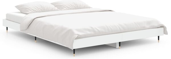 Bed Frame without Mattress White 135x190 cm Double Engineered Wood