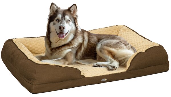 PawHut Calming Dog Bed Pet Mattress w/ Removable Cover, Anti-Slip Bottom, for Large Dogs, 120L x 80W x 22Hcm - Brown Aosom UK