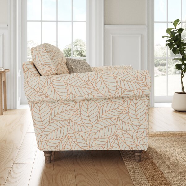 Flori Woven Leaf Fabric Armchair