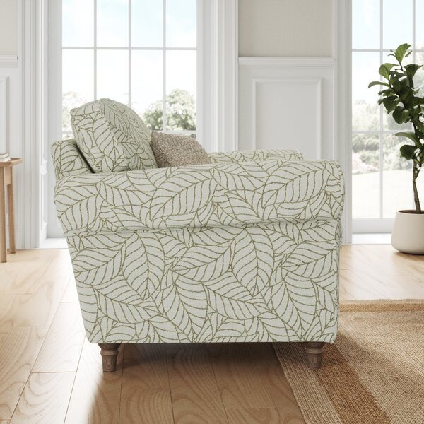 Flori Woven Leaf Fabric Armchair