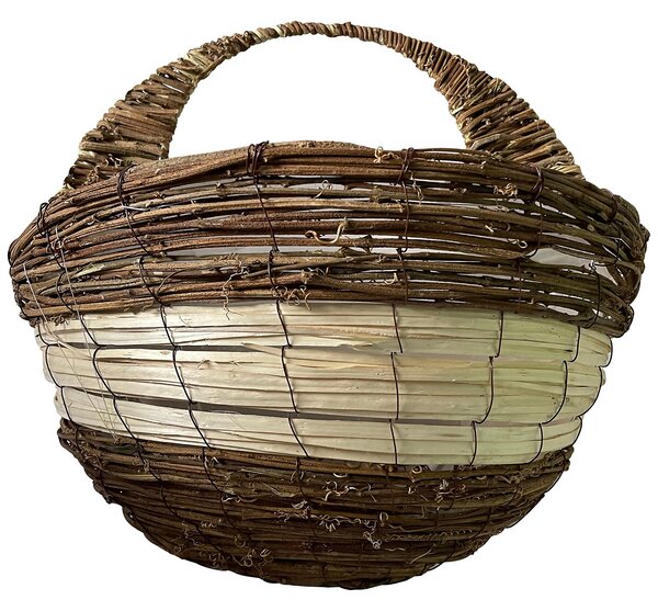 14 Yellow Rattan Willow Hanging Basket