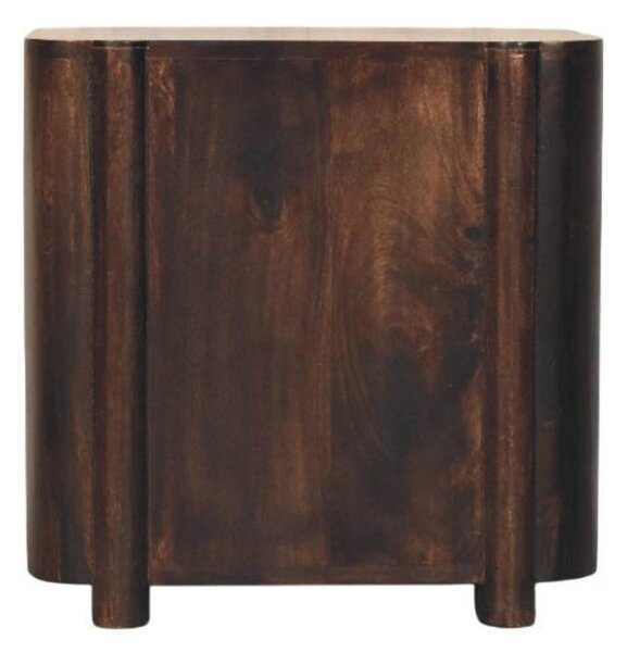 Solid Mango Wood Nightstand, 2-Drawers, Bedside Chest for Living Room/Bedroom, 38L x 50W x 50H cm, Brown Aosom UK
