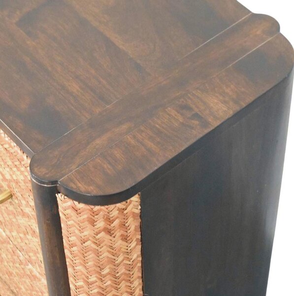 Solid Mango Wood Nightstand, 2-Drawers, Bedside Chest for Living Room/Bedroom, 38L x 50W x 50H cm, Brown Aosom UK