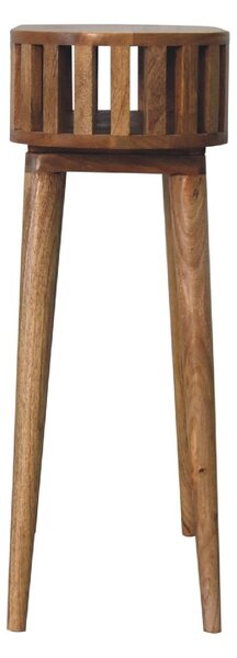 Solid Wood Ariella Console Table with Hand-finished and Open Shelf, Desk with Scandi-inspired Nordic Legs, 30L x 70W x 80H cm, Brown Aosom UK