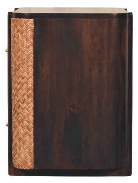 Solid Mango Wood Nightstand, 2-Drawers, Bedside Chest for Living Room/Bedroom, 38L x 50W x 50H cm, Brown Aosom UK