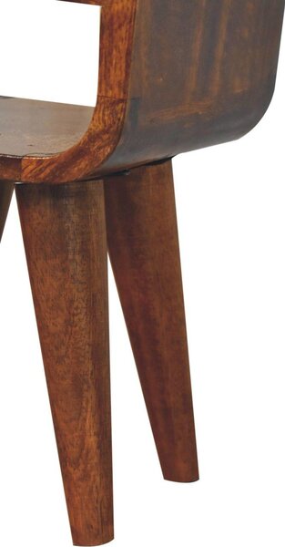 Solid Mango Wood Nightstand, Drawer & Open Shelf, Mini Bedside Table for Bedroom, 20L x 20W x 40H cm, Brown Aosom UK
