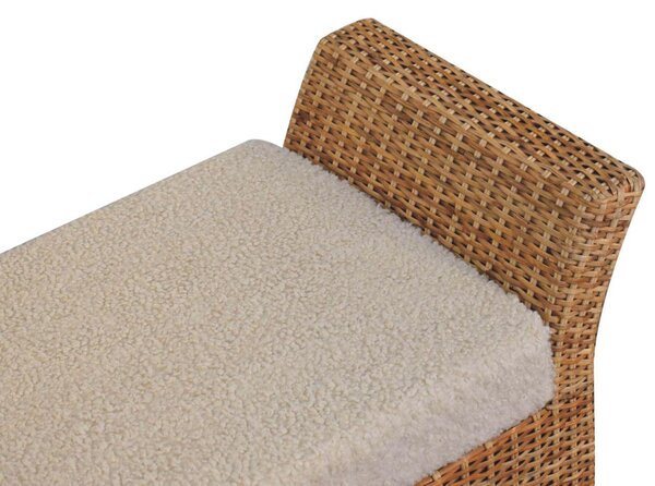 Woven Small Bench, Upholstered Window Seat with Arms and Wooden Legs, Vintage Shoe Bench for Entryway, Living Room, Bedroom Aosom UK