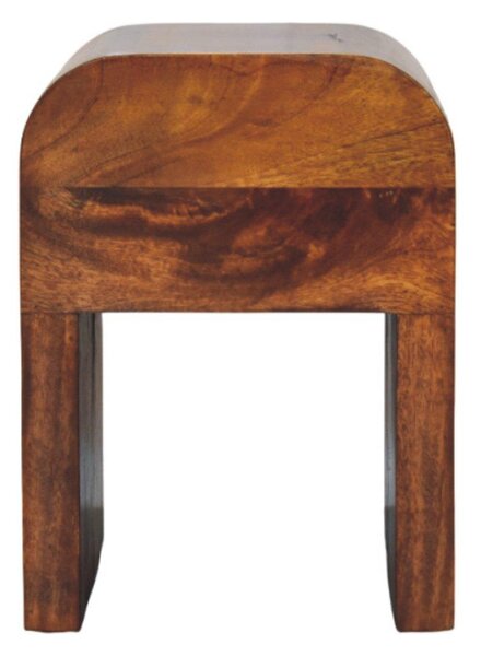 Solid Wood Mini Darcy Nightstand with Curved Edges, Spacious Drawer, Hand-finished Cabinet for Living Room, 30L x 30W x 40H cm, Dark Brown Aosom UK
