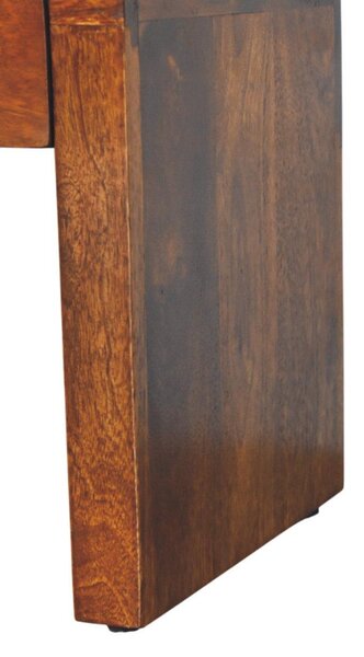 Solid Wood Mini Darcy Nightstand with Curved Edges, Spacious Drawer, Hand-finished Cabinet for Living Room, 30L x 30W x 40H cm, Dark Brown Aosom UK
