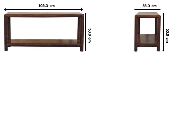 Wood Bench with Open-Slot Storage, Wooden Window Seat with Storage Shelf, Footstool for Living Room, Entryway, Brown Aosom UK