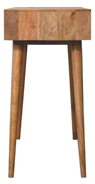 Wood Dressing Table with Mirror and 2 Smooth‑Gliding Drawers, Console Table with 4 Compartments, 40L x 100W x 78H cm, Brown Aosom UK