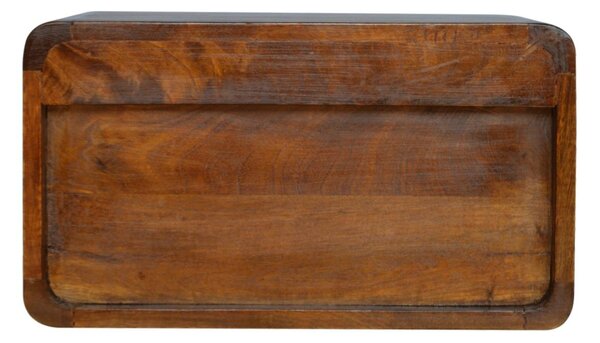 Solid Mango Wood Wall-Mounted Bedside Shelf with Drawer and Open Shelf, Space-Saving Cabinet for Bedroom, 32L x 45W x 25H cm, Brown Aosom UK